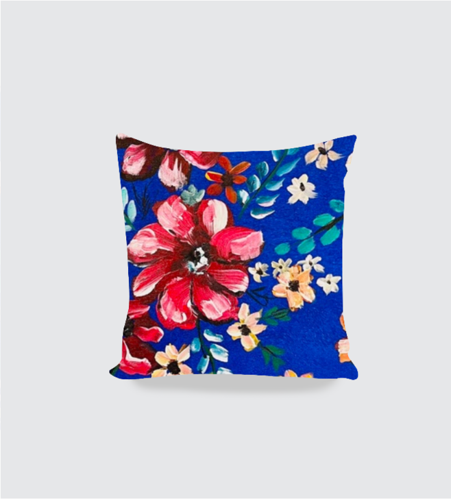 Cushion Cover - Blue Hibiscus