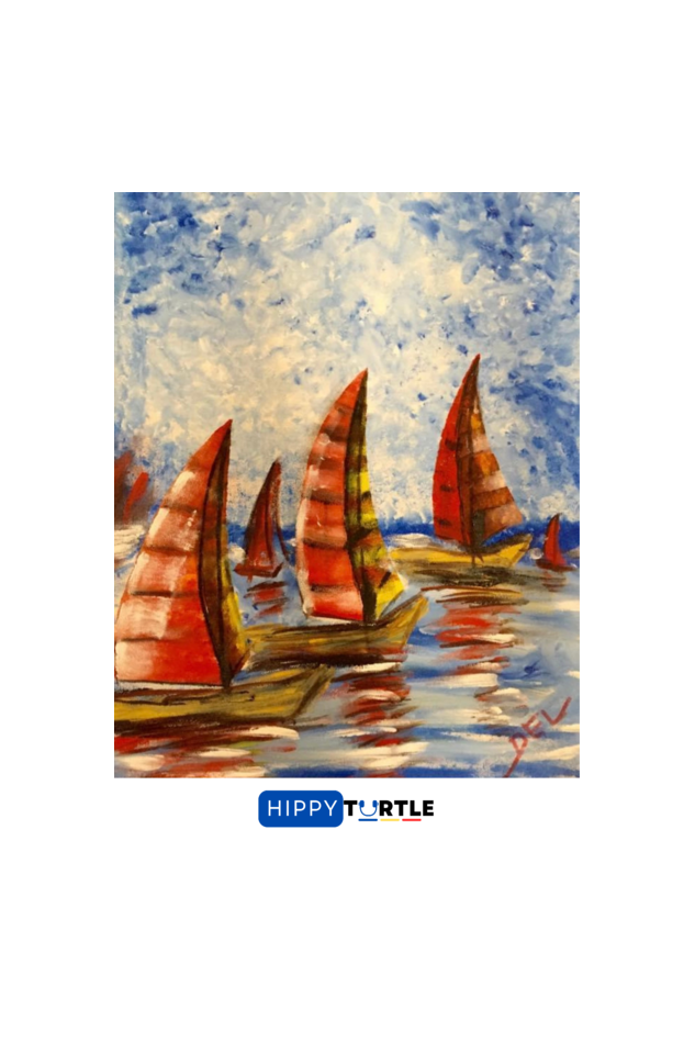 Large Tote Bag  Sail Boats