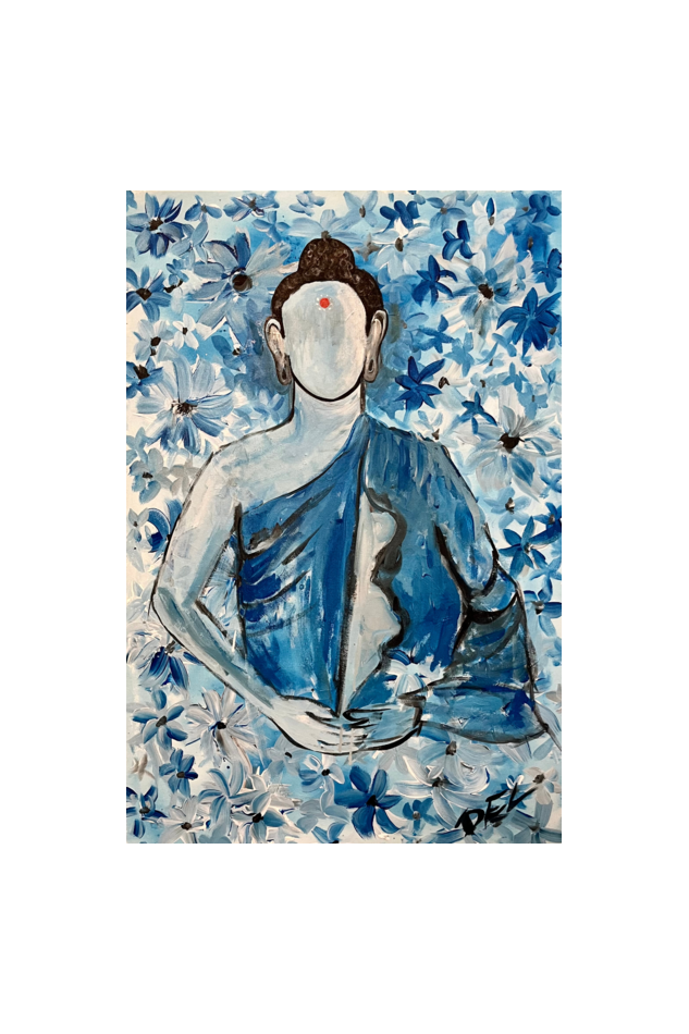 8x12 Canvas Print - Buddha in Blue