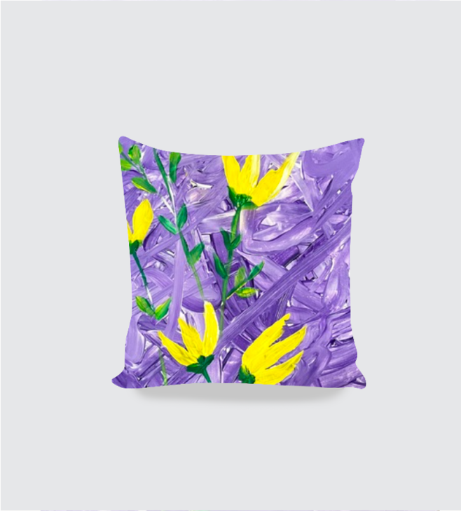 Cushion Cover Yellow Flower