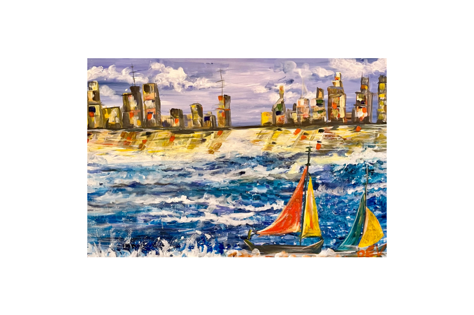 8 X 12 Canvas Print  - Boats on the water