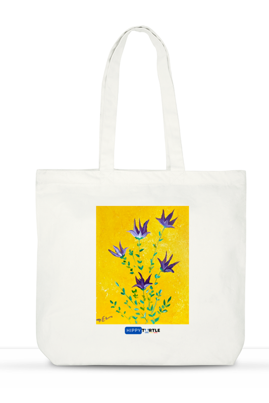 Large Tote Bag Purple Flowers