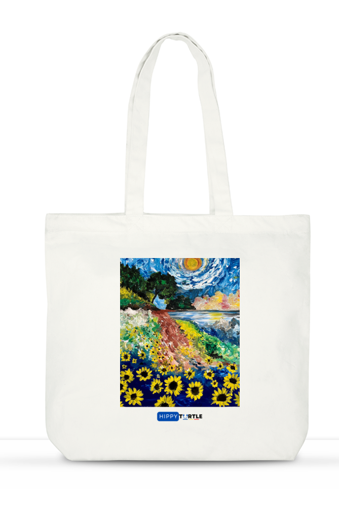 Large Tote Bag Sunflower Cascade