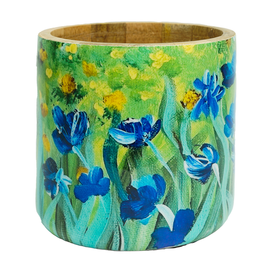 Wooden Pot Flower Field