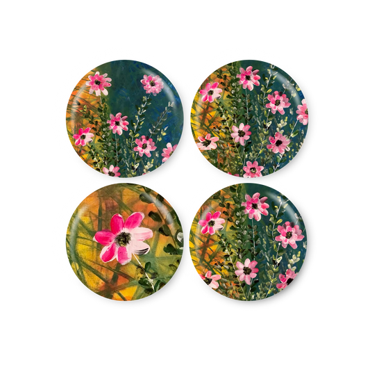 Coasters Round Pink Dogwood